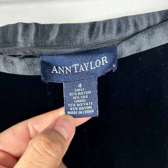 Vintage Ann Taylor Silk Blend Wide Leg Velvet Pants Size 4 Lined Holiday - Picture 3 of 7